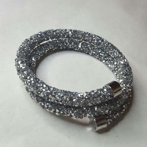 Silver Crystal Double Wrap Bracelet - Picture 2 of 4